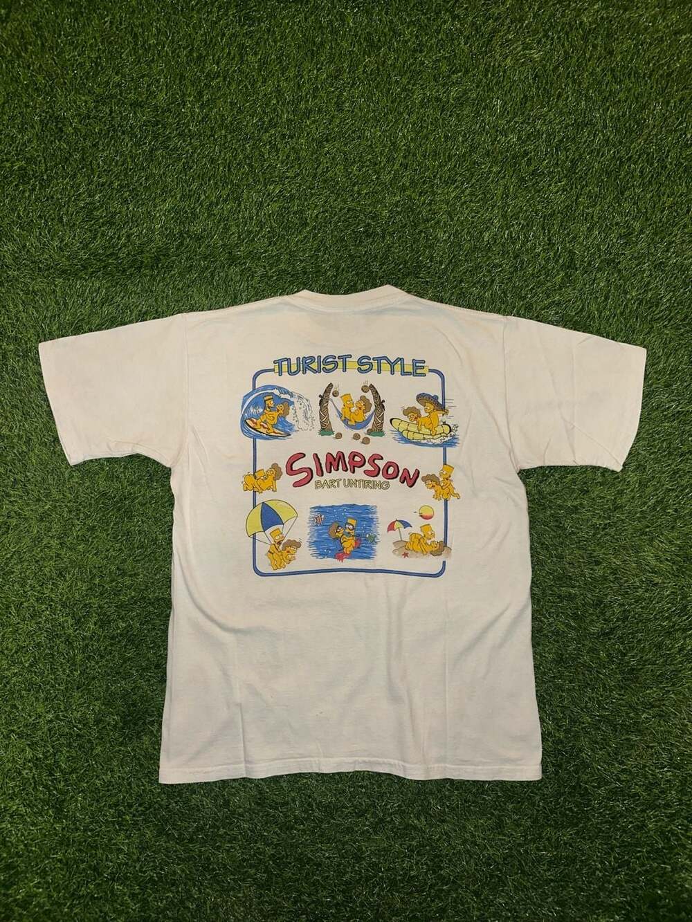 Vintage Playa's Club Manzanillo Mexico Bart Simpson Tourist Style Graphic T-Shir